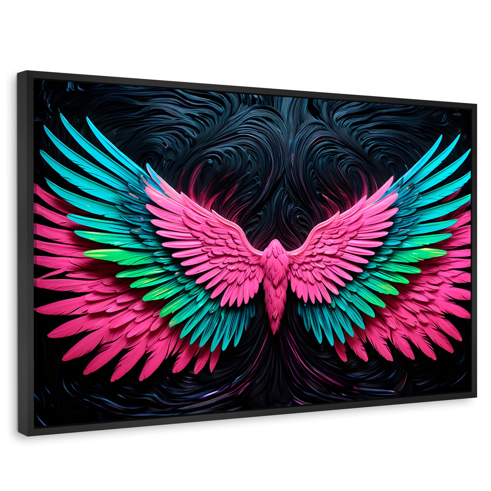Cuadros Decorativos Canvas Revolution | Alas Luz Angeles | Rectangular | Portada | Marco Negro