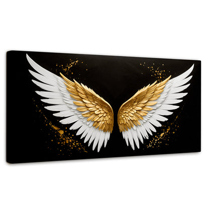 Cuadros Decorativos Canvas Revolution | Alas Oro Negro | Panoramico | Portada | Marco SinMarco