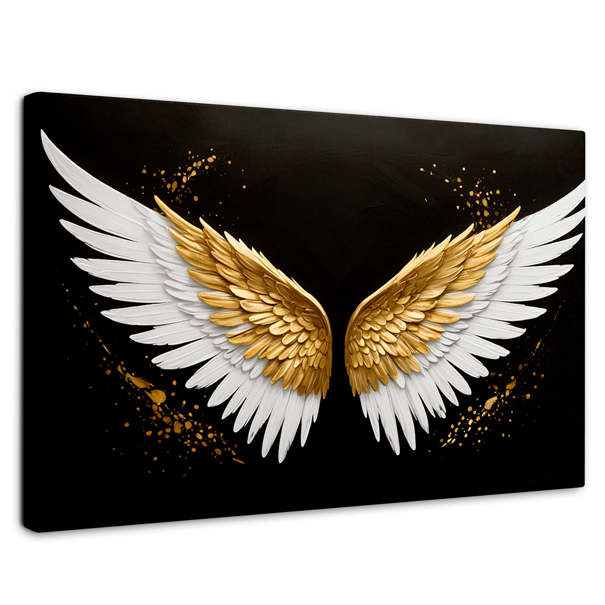 Cuadros Decorativos Canvas Revolution | Alas Oro Negro | Rectangular | Portada | Marco SinMarco