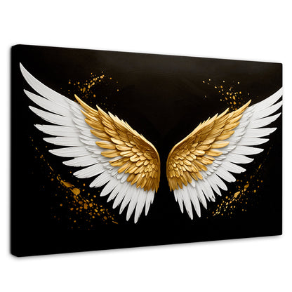 Cuadros Decorativos Canvas Revolution | Alas Oro Negro | Rectangular | Portada | Marco SinMarco