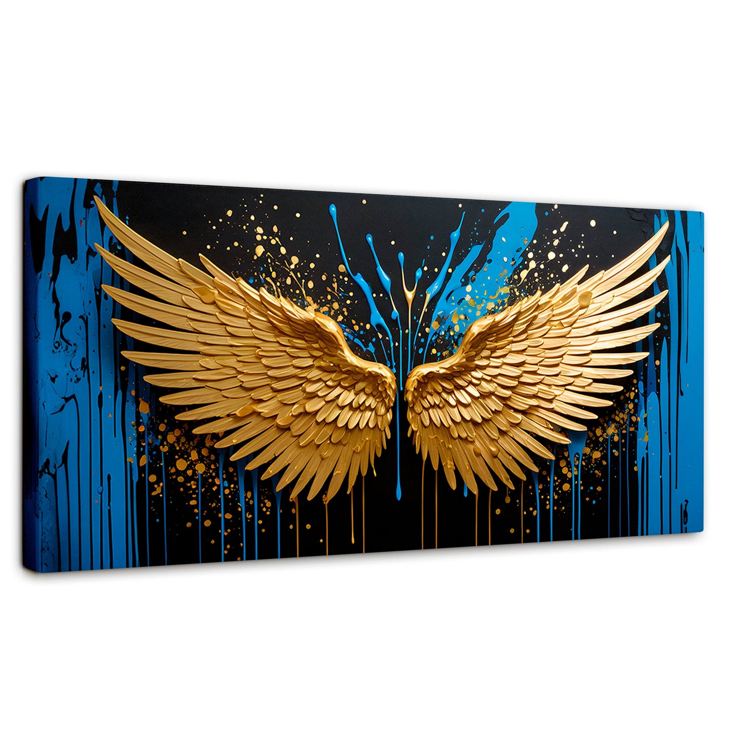 Cuadros Decorativos Canvas Revolution | Alas Oro Splash | Panoramico | Portada | Marco SinMarco