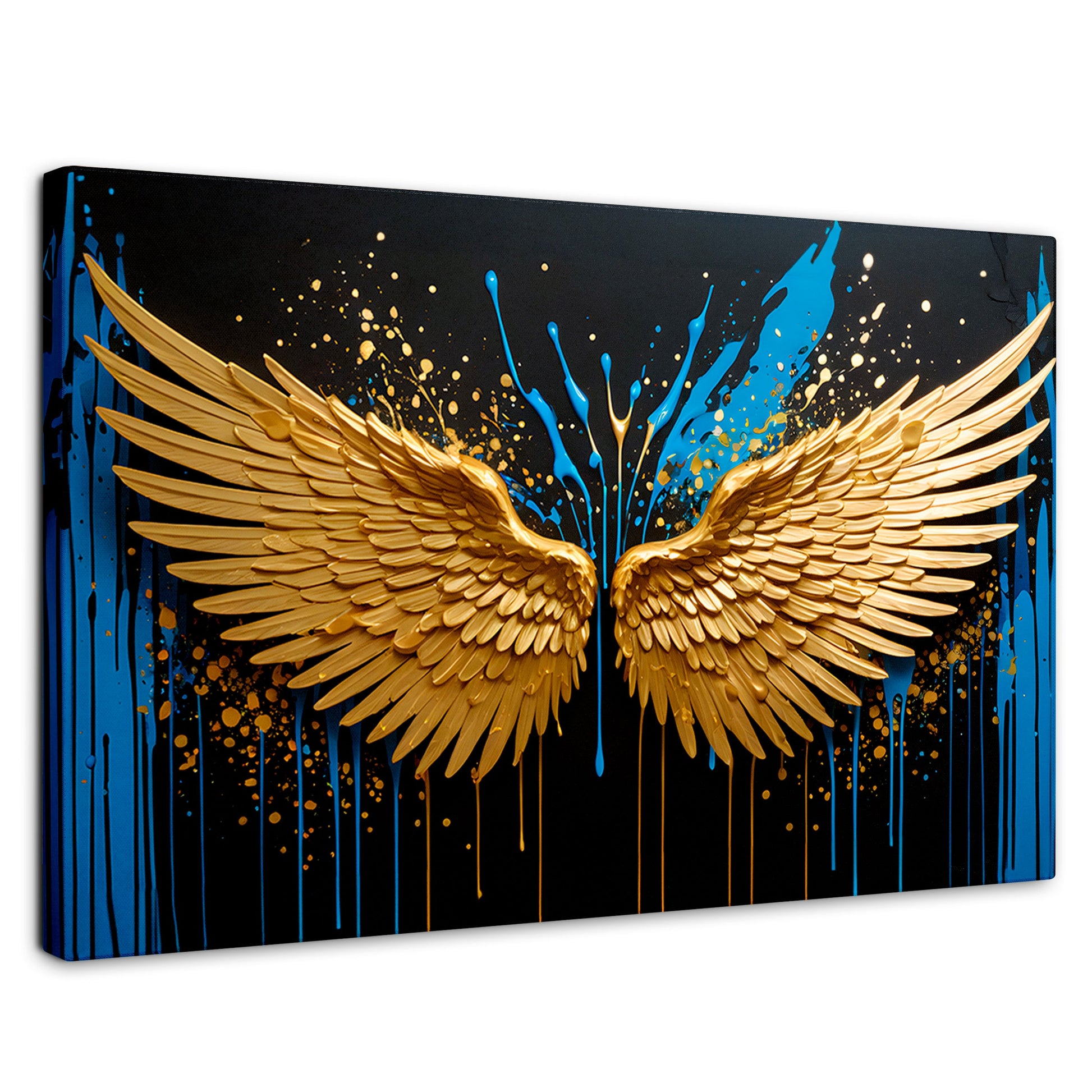 Cuadros Decorativos Canvas Revolution | Alas Oro Splash | Rectangular | Portada | Marco SinMarco