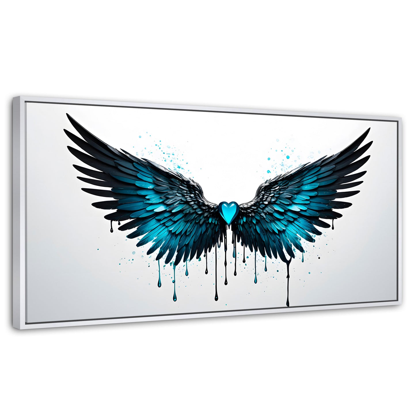 Cuadros Decorativos Canvas Revolution | Alas Piedra Angel | Panoramico | Portada | Marco Dorado