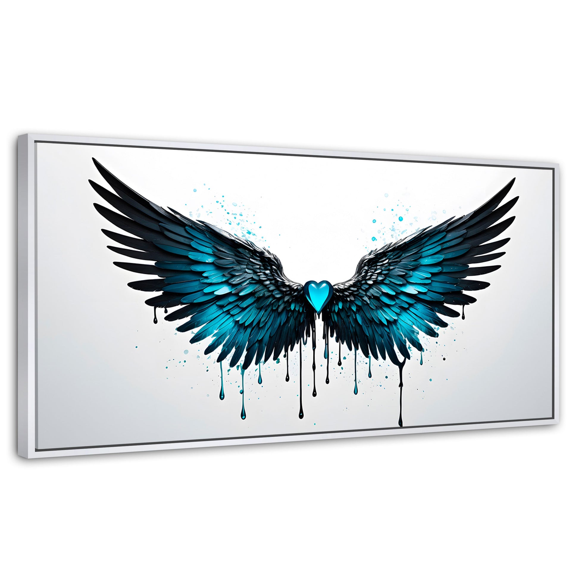 Cuadros Decorativos Canvas Revolution | Alas Piedra Angel | Panoramico | Portada | Marco Dorado