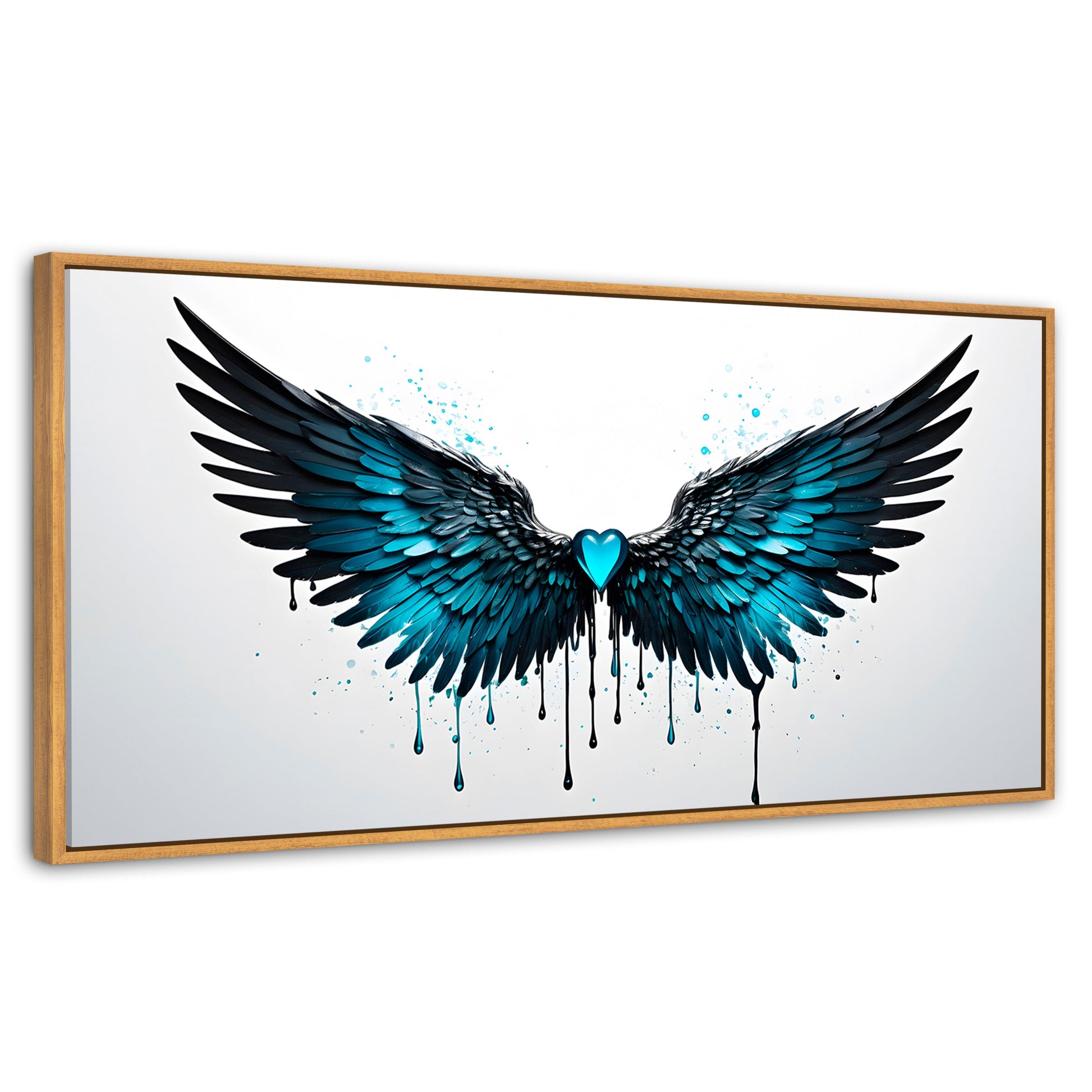 Cuadros Decorativos Canvas Revolution | Alas Piedra Angel | Panoramico | Portada | Marco Negro