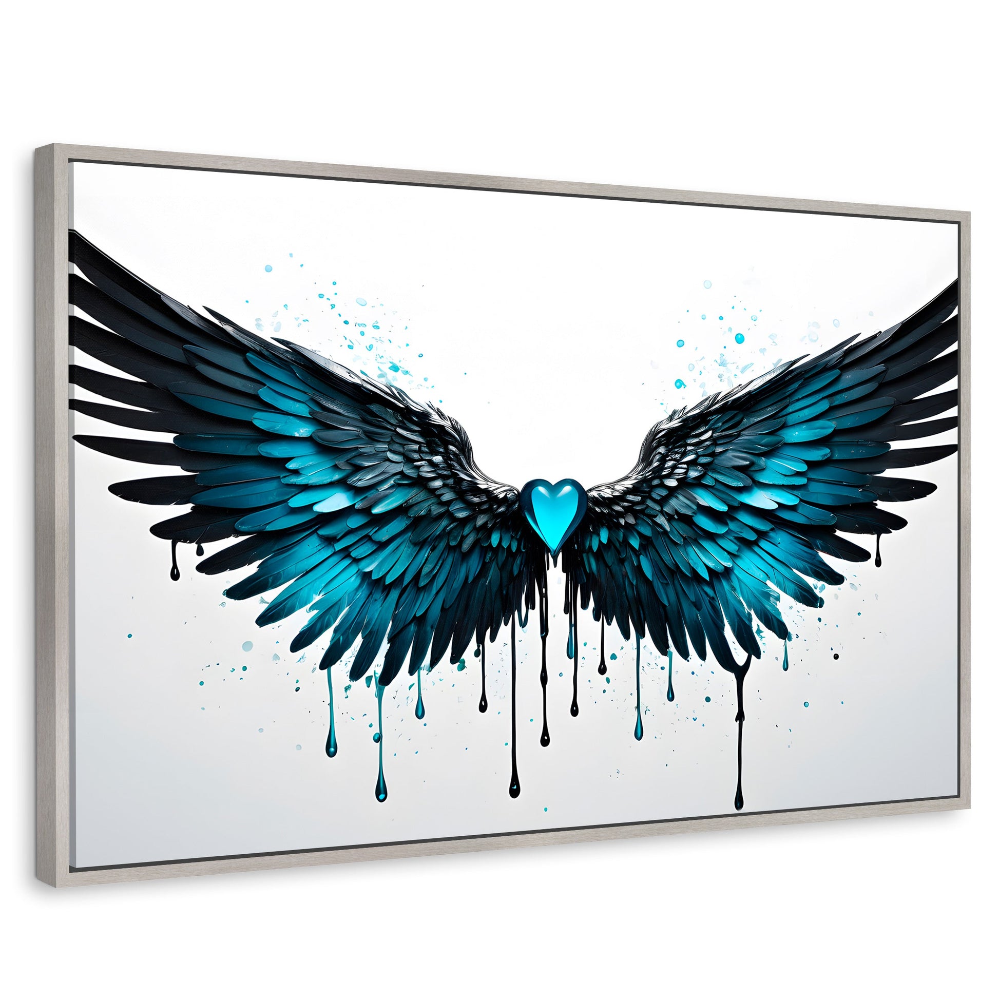 Cuadros Decorativos Canvas Revolution | Alas Piedra Angel | Rectangular | Portada | Marco Plateado