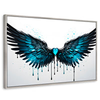 Cuadros Decorativos Canvas Revolution | Alas Piedra Angel | Rectangular | Portada | Marco Plateado