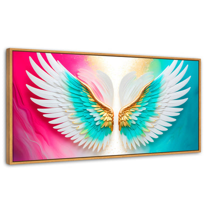 Cuadros Decorativos Canvas Revolution | Alas Plumas De Paz | Panoramico | Portada | Marco Negro