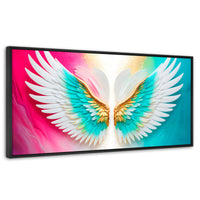 Cuadros Decorativos Canvas Revolution | Alas Plumas De Paz | Panoramico | Portada | Marco Plateado