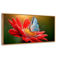 Cuadros Decorativos Canvas Revolution | Alas Sobre Flor | Panoramico | Portada | Marco Negro