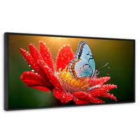 Cuadros Decorativos Canvas Revolution | Alas Sobre Flor | Panoramico | Portada | Marco Plateado