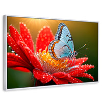 Cuadros Decorativos Canvas Revolution | Alas Sobre Flor | Rectangular | Portada | Marco Blanco