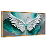 Cuadros Decorativos Canvas Revolution | Alas Vida Esmeralda | Panoramico | Portada | Marco Negro