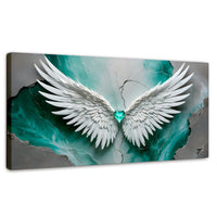 Cuadros Decorativos Canvas Revolution | Alas Vida Esmeralda | Panoramico | Portada | Marco SinMarco