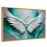 Cuadros Decorativos Canvas Revolution | Alas Vida Esmeralda | Rectangular | Portada | Marco Dorado