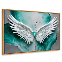 Cuadros Decorativos Canvas Revolution | Alas Vida Esmeralda | Rectangular | Portada | Marco Madera