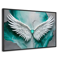 Cuadros Decorativos Canvas Revolution | Alas Vida Esmeralda | Rectangular | Portada | Marco Negro