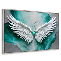 Cuadros Decorativos Canvas Revolution | Alas Vida Esmeralda | Rectangular | Portada | Marco Plateado