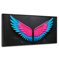 Cuadros Decorativos Canvas Revolution | Alas Vuelo De Luz | Panoramico | Portada | Marco Plateado