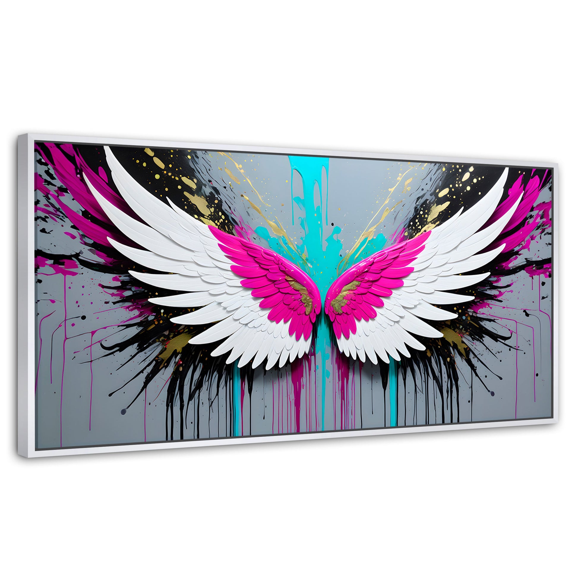 Cuadros Decorativos Canvas Revolution | Alas Vuelo Eterno | Panoramico | Portada | Marco Dorado