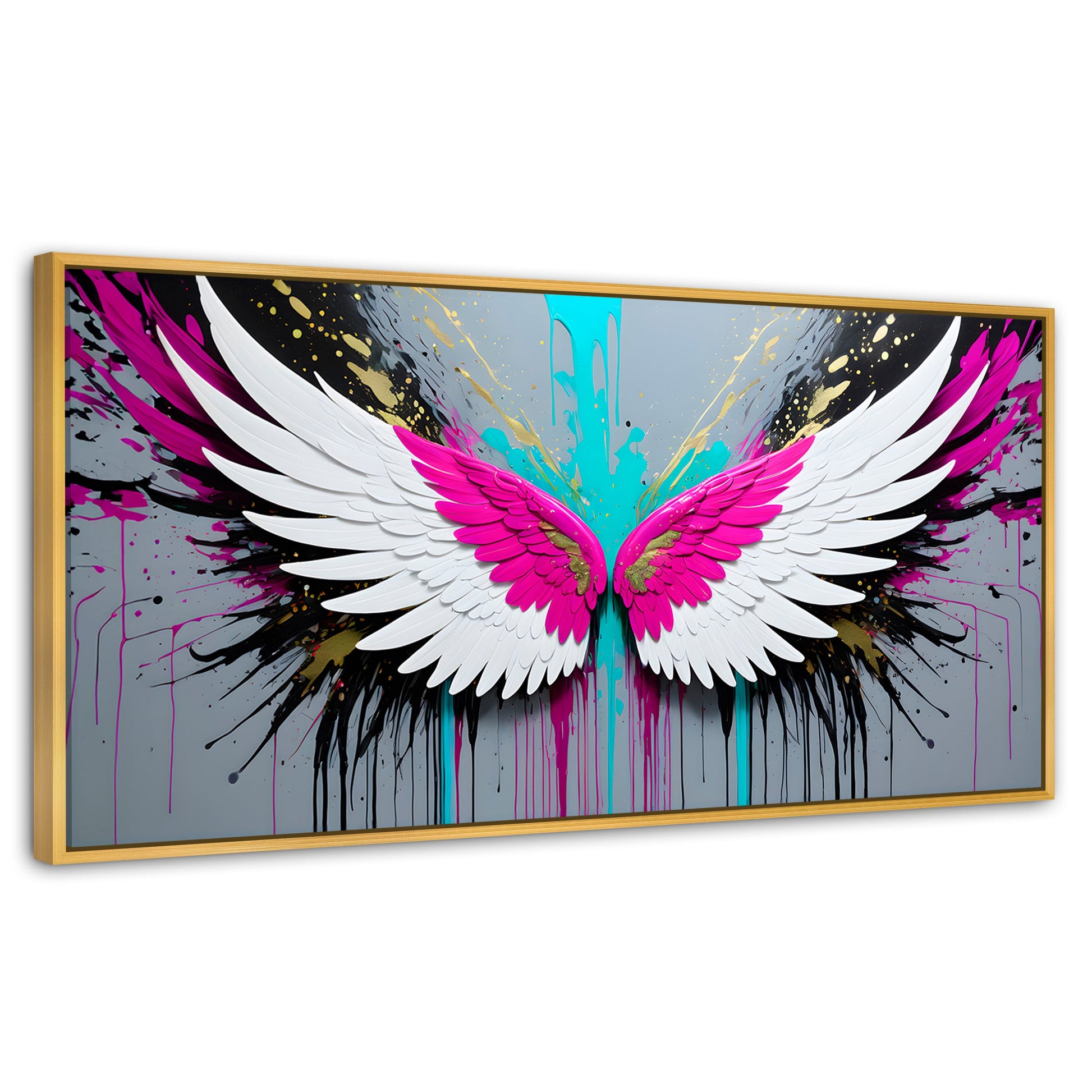 Cuadros Decorativos Canvas Revolution | Alas Vuelo Eterno | Panoramico | Portada | Marco Madera