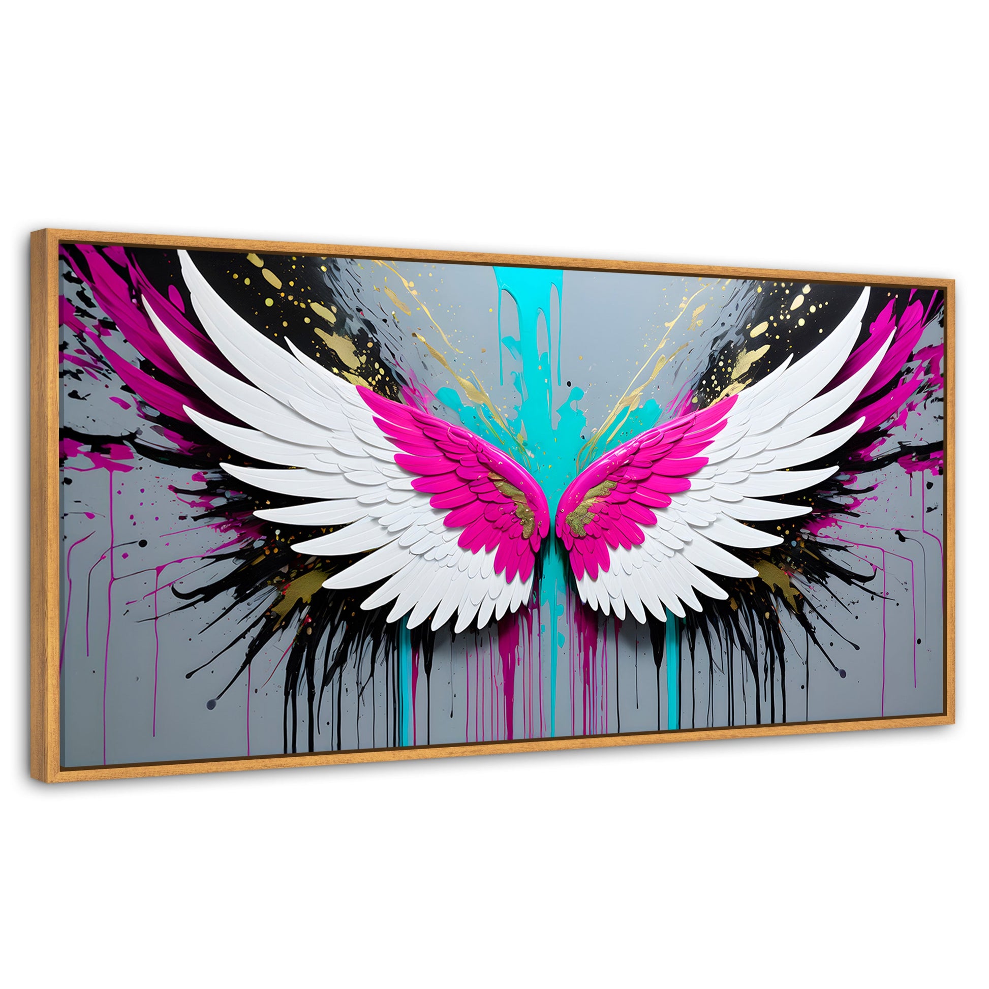 Cuadros Decorativos Canvas Revolution | Alas Vuelo Eterno | Panoramico | Portada | Marco Negro