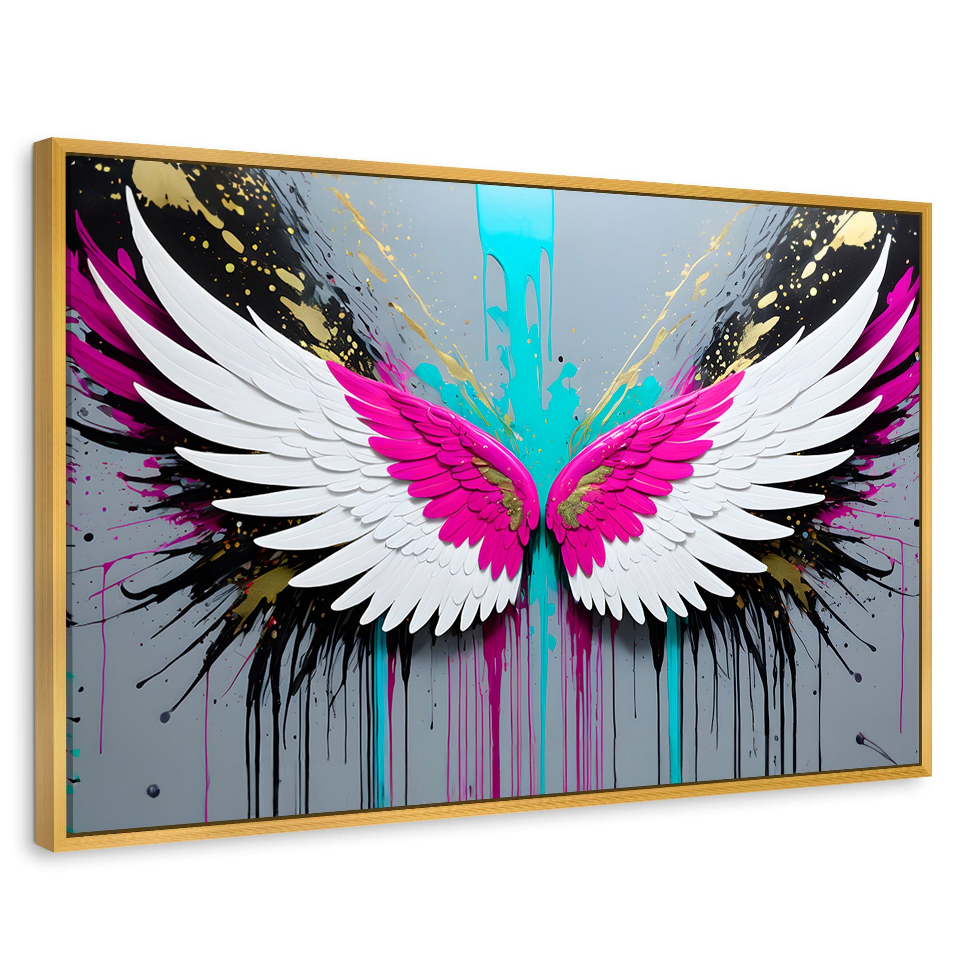 Cuadros Decorativos Canvas Revolution | Alas Vuelo Eterno | Rectangular | Portada | Marco Dorado