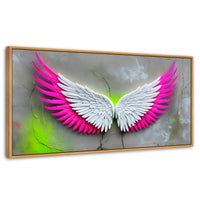 Cuadros Decorativos Canvas Revolution | Alas Vuelo Intenso | Panoramico | Portada | Marco Negro