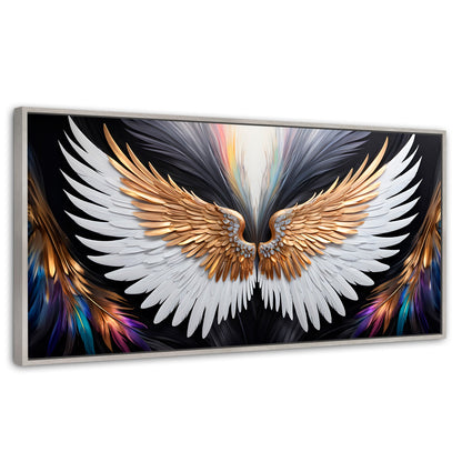 Cuadros Decorativos Canvas Revolution | Alas Vuelo Mistico | Panoramico | Portada | Marco Blanco