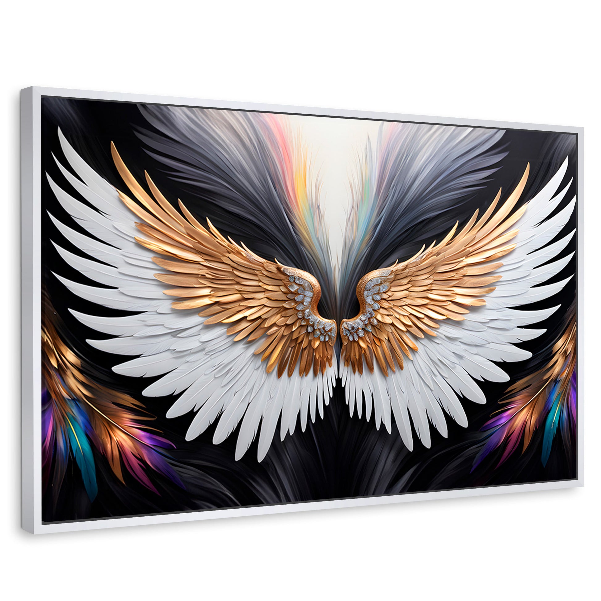 Cuadros Decorativos Canvas Revolution | Alas Vuelo Mistico | Rectangular | Portada | Marco Blanco