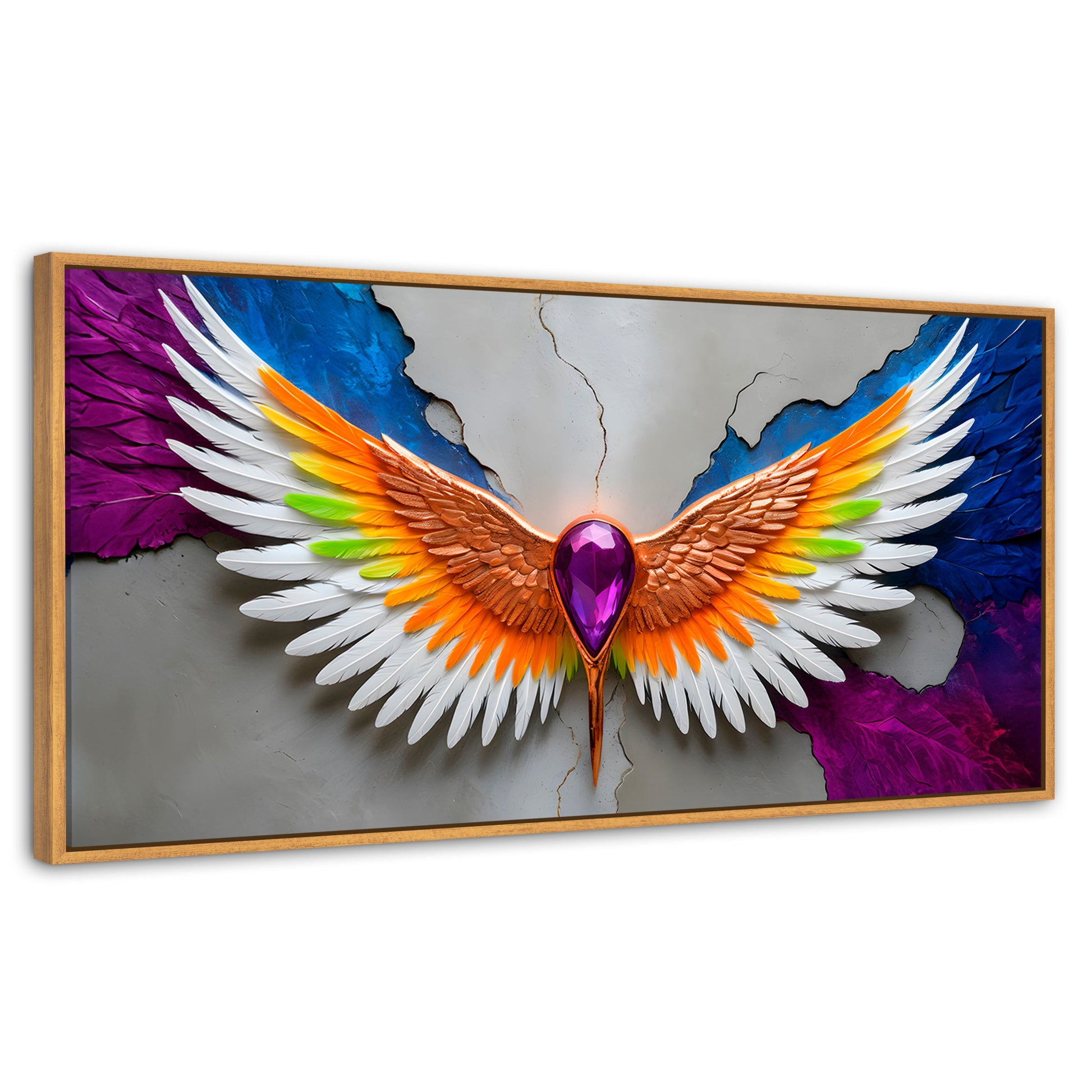 Cuadros Decorativos Canvas Revolution | Alas Vuelo Puro | Panoramico | Portada | Marco Negro