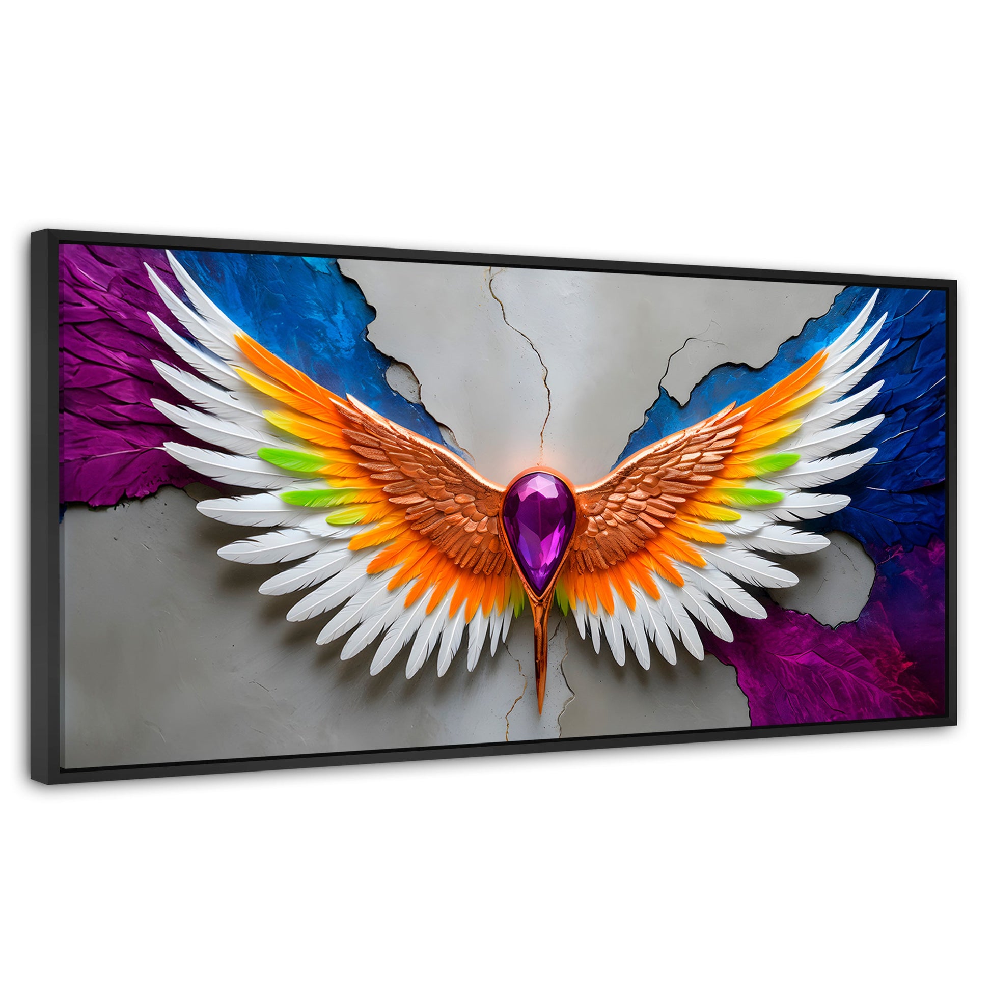 Cuadros Decorativos Canvas Revolution | Alas Vuelo Puro | Panoramico | Portada | Marco Plateado