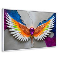 Cuadros Decorativos Canvas Revolution | Alas Vuelo Puro | Rectangular | Portada | Marco Blanco