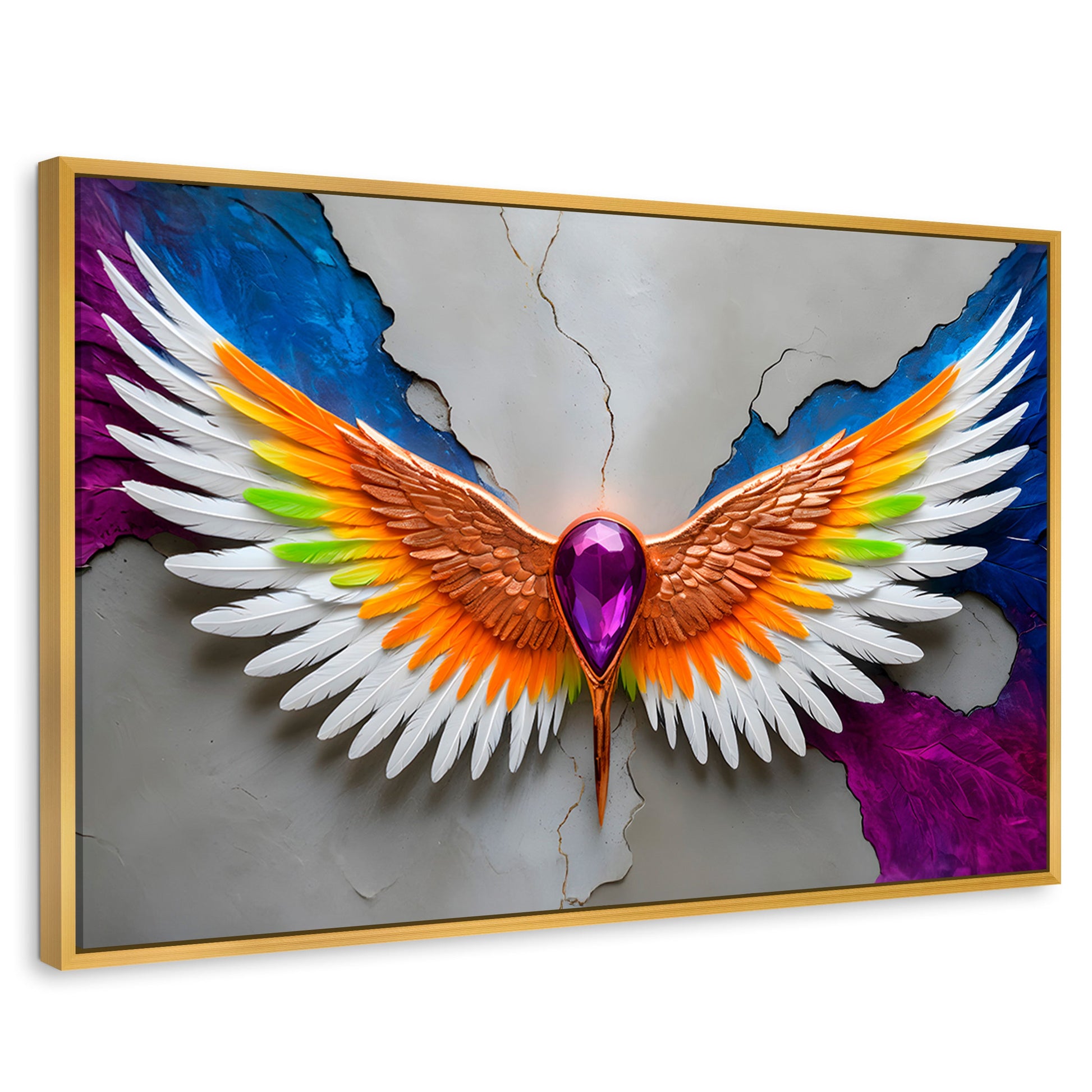 Cuadros Decorativos Canvas Revolution | Alas Vuelo Puro | Rectangular | Portada | Marco Dorado