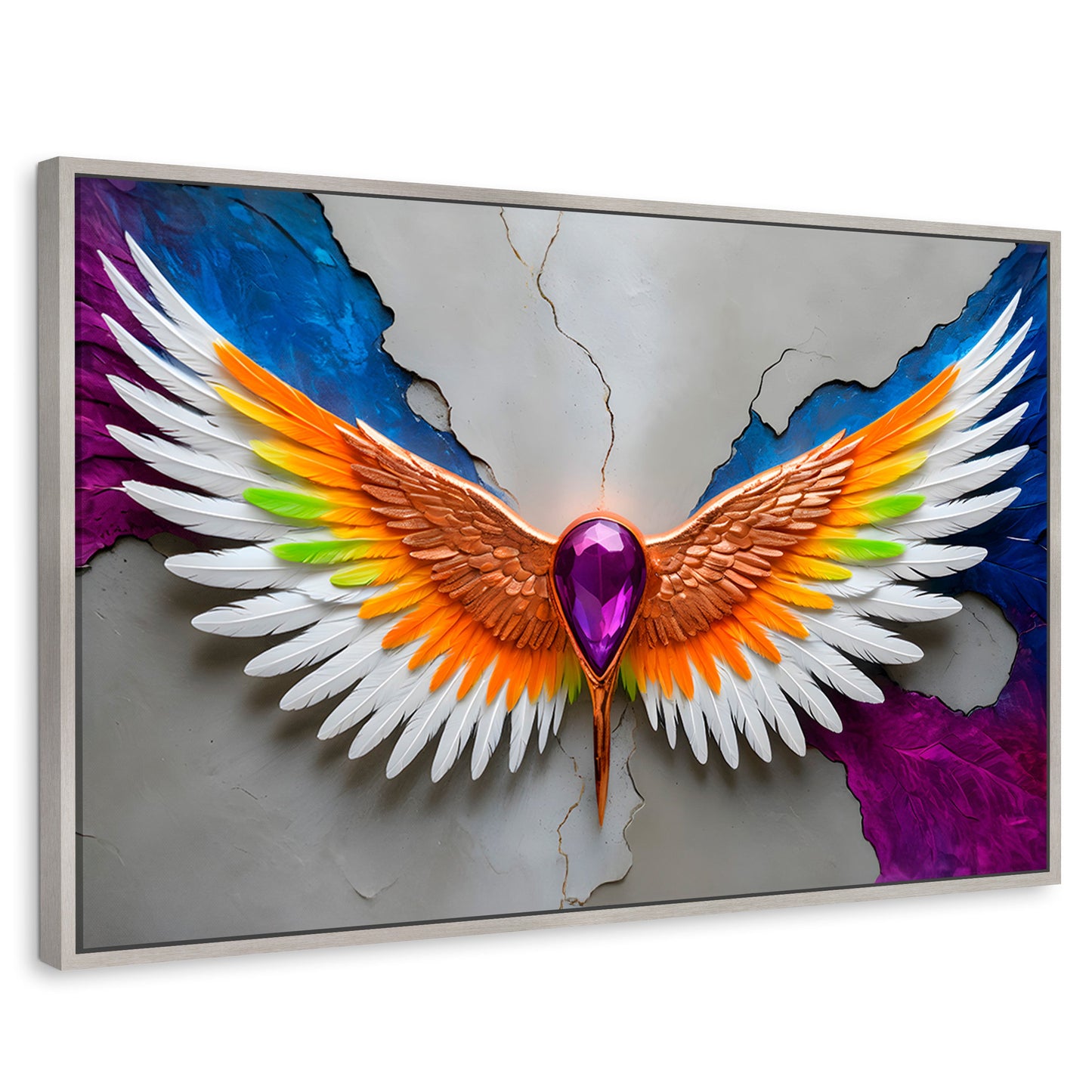 Cuadros Decorativos Canvas Revolution | Alas Vuelo Puro | Rectangular | Portada | Marco Plateado
