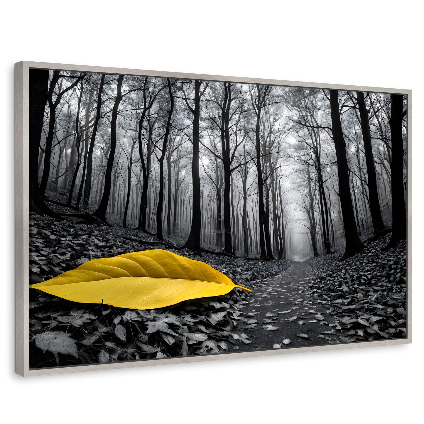 Cuadros Decorativos Canvas Revolution | Amarillo Caido | Rectangular | Portada | Marco Plateado