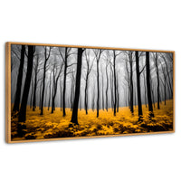 Cuadros Decorativos Canvas Revolution | Amarillo Natural | Panoramico | Portada | Marco Negro