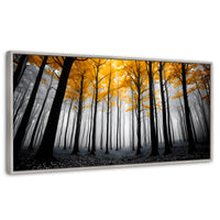 Cuadros Decorativos Canvas Revolution | Amarillo Silente | Panoramico | Portada | Marco Blanco