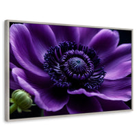 Cuadros Decorativos Canvas Revolution | Anemona Violeta | Rectangular | Portada | Marco Plateado