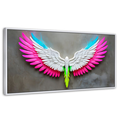 Cuadros Decorativos Canvas Revolution | Angel Alas De Luz | Panoramico | Portada | Marco Dorado
