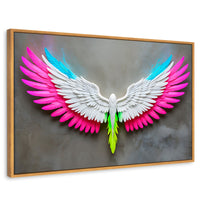 Cuadros Decorativos Canvas Revolution | Angel Alas De Luz | Rectangular | Portada | Marco Madera