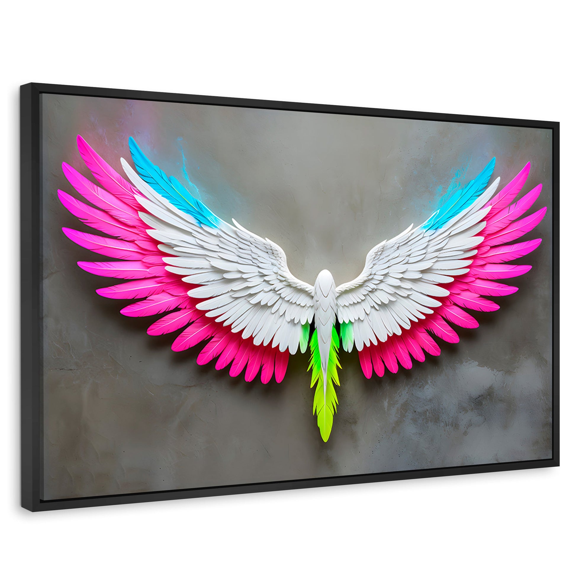 Cuadros Decorativos Canvas Revolution | Angel Alas De Luz | Rectangular | Portada | Marco Negro