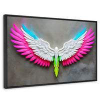 Cuadros Decorativos Canvas Revolution | Angel Alas De Luz | Rectangular | Portada | Marco Negro