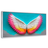 Cuadros Decorativos Canvas Revolution | Angel Alas De Paz | Panoramico | Portada | Marco Dorado