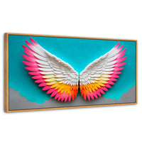 Cuadros Decorativos Canvas Revolution | Angel Alas De Paz | Panoramico | Portada | Marco Negro