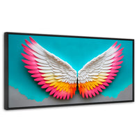Cuadros Decorativos Canvas Revolution | Angel Alas De Paz | Panoramico | Portada | Marco Plateado