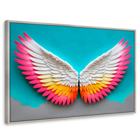 Cuadros Decorativos Canvas Revolution | Angel Alas De Paz | Rectangular | Portada | Marco Plateado