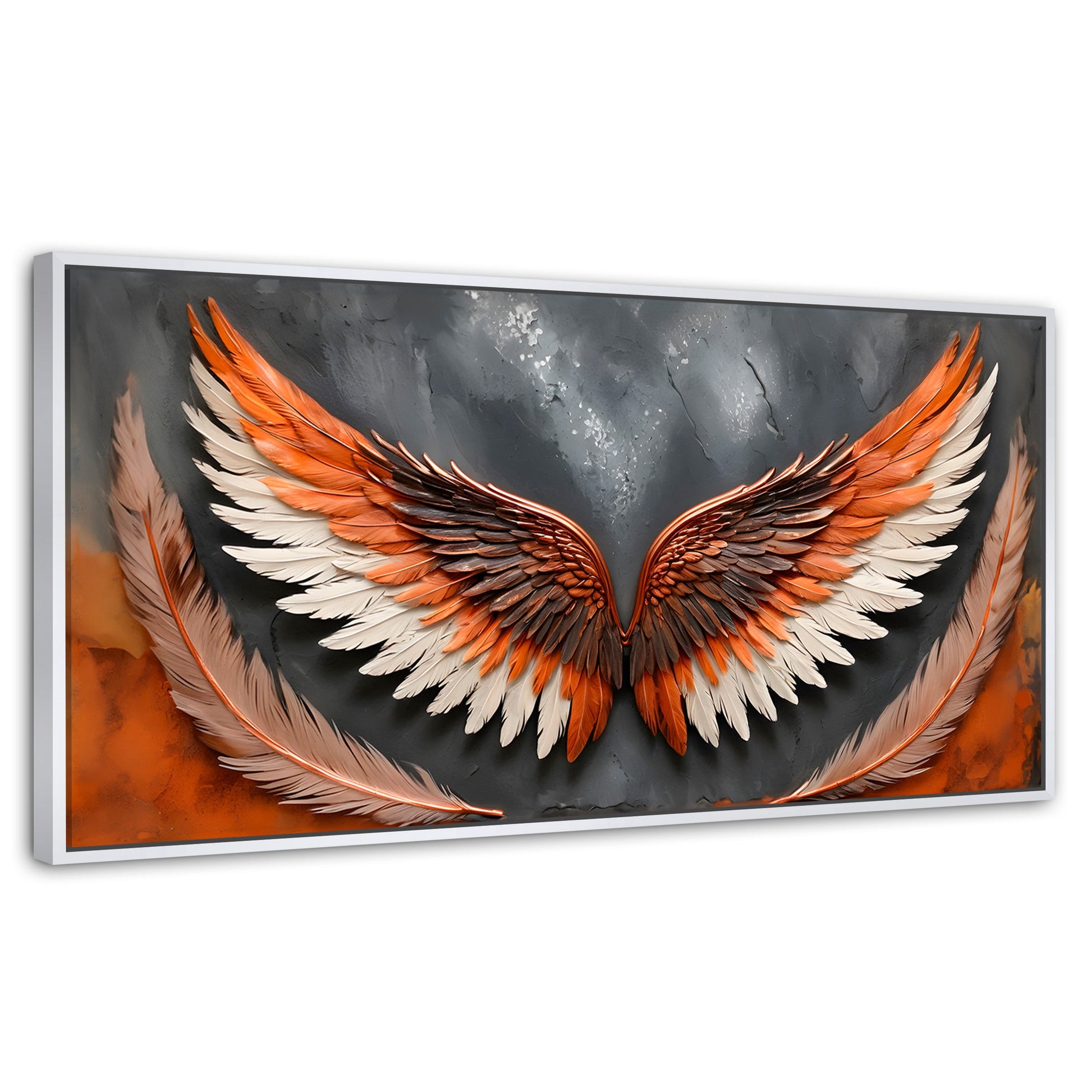 Cuadros Decorativos Canvas Revolution | Angel Luz Divina | Panoramico | Portada | Marco Dorado