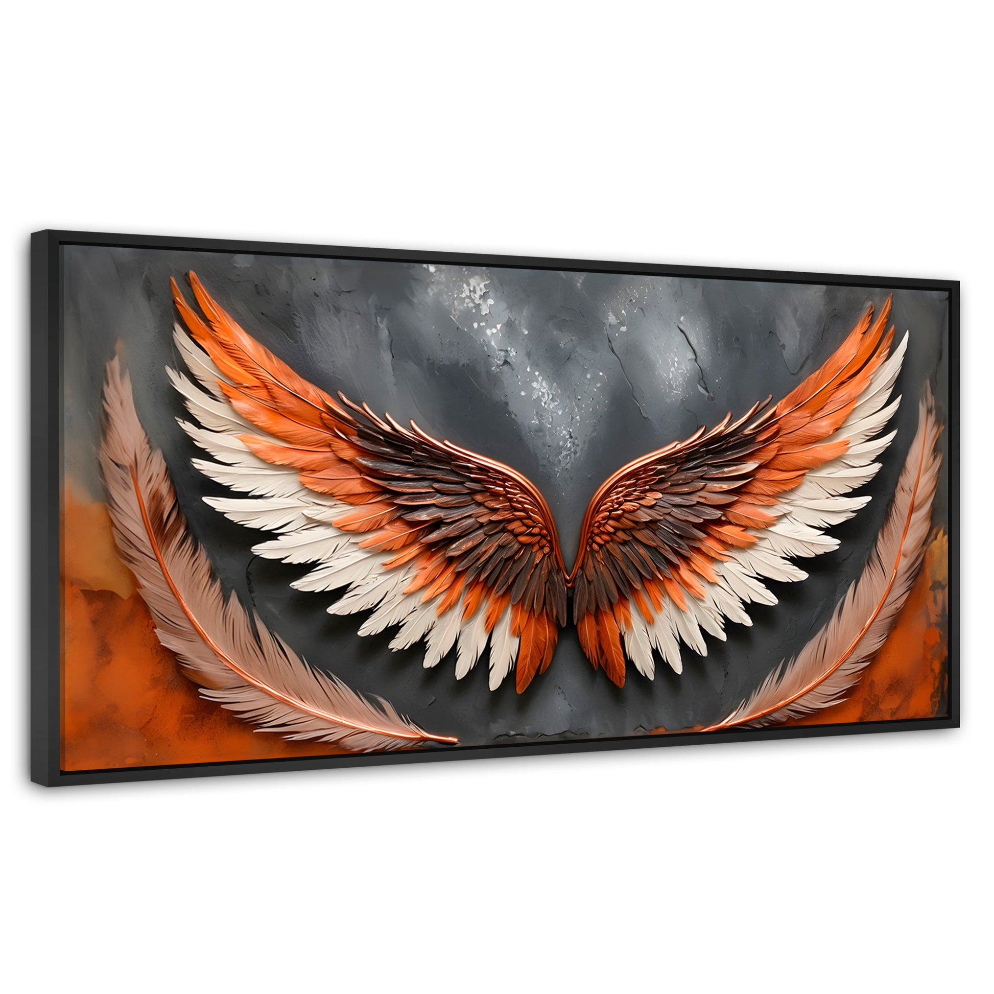 Cuadros Decorativos Canvas Revolution | Angel Luz Divina | Panoramico | Portada | Marco Plateado