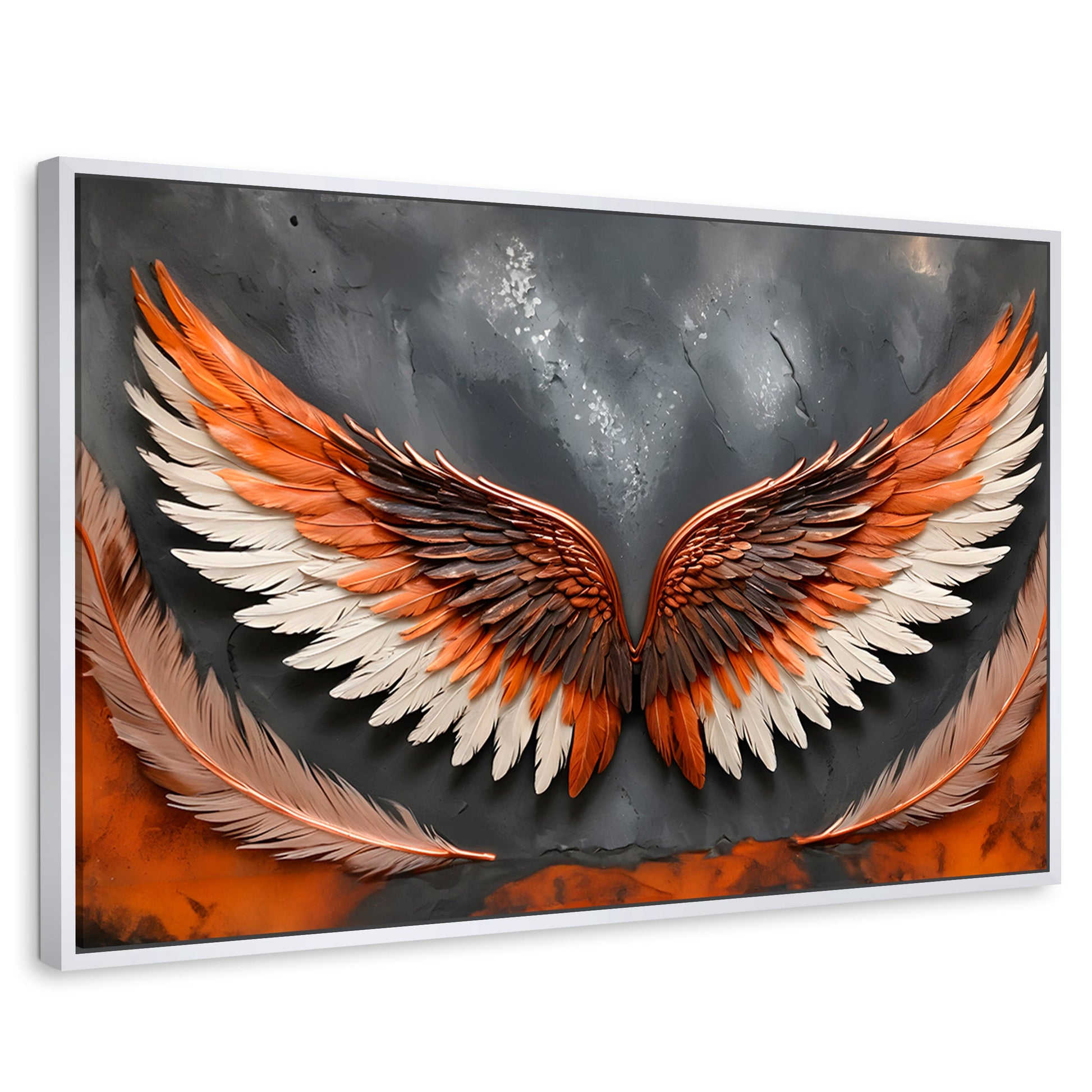 Cuadros Decorativos Canvas Revolution | Angel Luz Divina | Rectangular | Portada | Marco Blanco